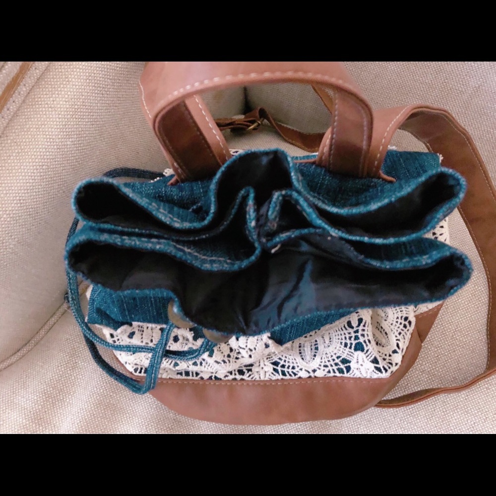 Denim Lace Back Pack - Picture 4 of 4